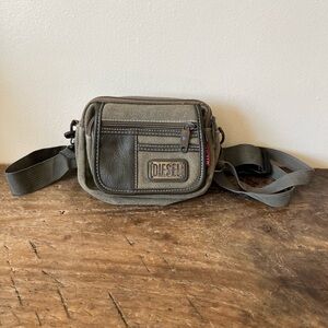 Diesel Vintage Canvas Convertible Men's Belt and Cross Body Bag Y2K